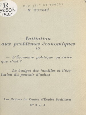 cover image of L'économie politique, qu'est-ce que c'est ?
